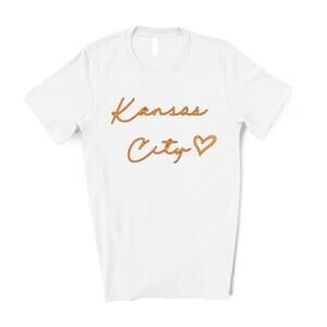 Kansas City Retro Heart Kc Football  Style Fan T-Shirt